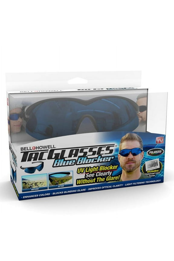 Bell + Howell Tac Glasses Military Style Sunglasses that Reduce Glare, with Blue Lens, As Seen on TV