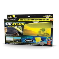 Tacvisor by Bell Howell for Day and Night, Polarized Sun Visor, Anti-Glare, UV Blocking Sun Protection Vehicle Windshield Sunshade, Car Accessories for Clearer Vision and Safety Driving As Seen On TV