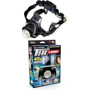 Bell + Howell Taclight Headlamp, Hands-Free Security Flashlight with Zoom Function, Super Bright 40x Brighter LED Bulbs in 3 Modes, One-Size-Fits All