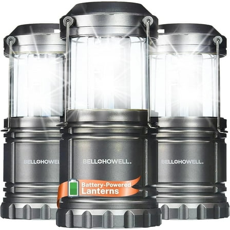 Bell   Howell TacLight 3 Pk LED Lantern Lights - Bright Battery Powered Camping Lantern, Camping Lights for Tent, Portable Long Lasting Small Emergency Lights, Lanterns for Power Outages
