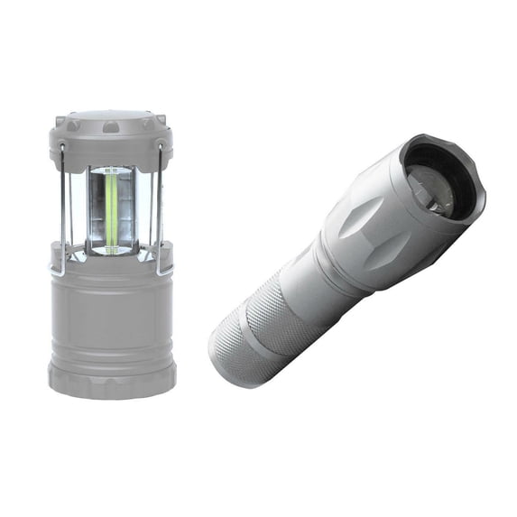 Bell + Howell Taclight Flashlight and Lantern Ultimate Camping Bundle – As Seen on TV! Silver