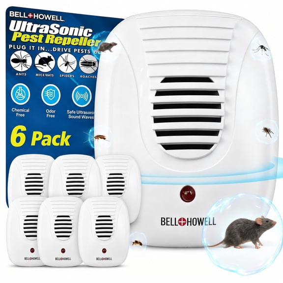 Bell + Howell Ultrasonic Pest Repeller 6Pcs Ultrasonic Pest Repellent