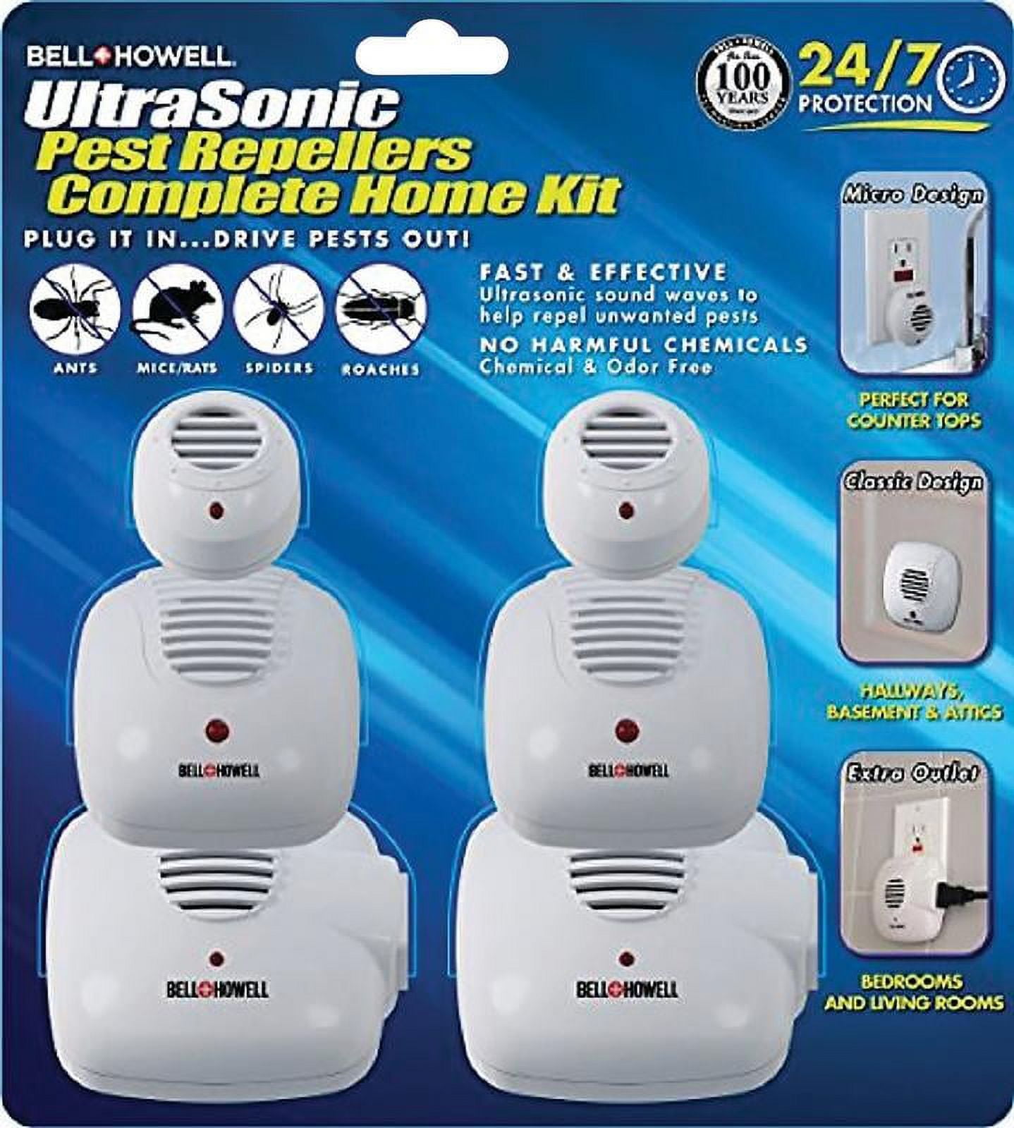 Bell + Howell Ultrasonic Pest Repeller Home Kit (Pack of 6), White
