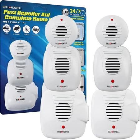 Bell and Howell Ultrasonic Pest Repeller, Ultrasonic Pest Repeller, Pest Repellent for Home, Office, Warehouse, Hotel-100% Safe for Human and Pet-6 Pack