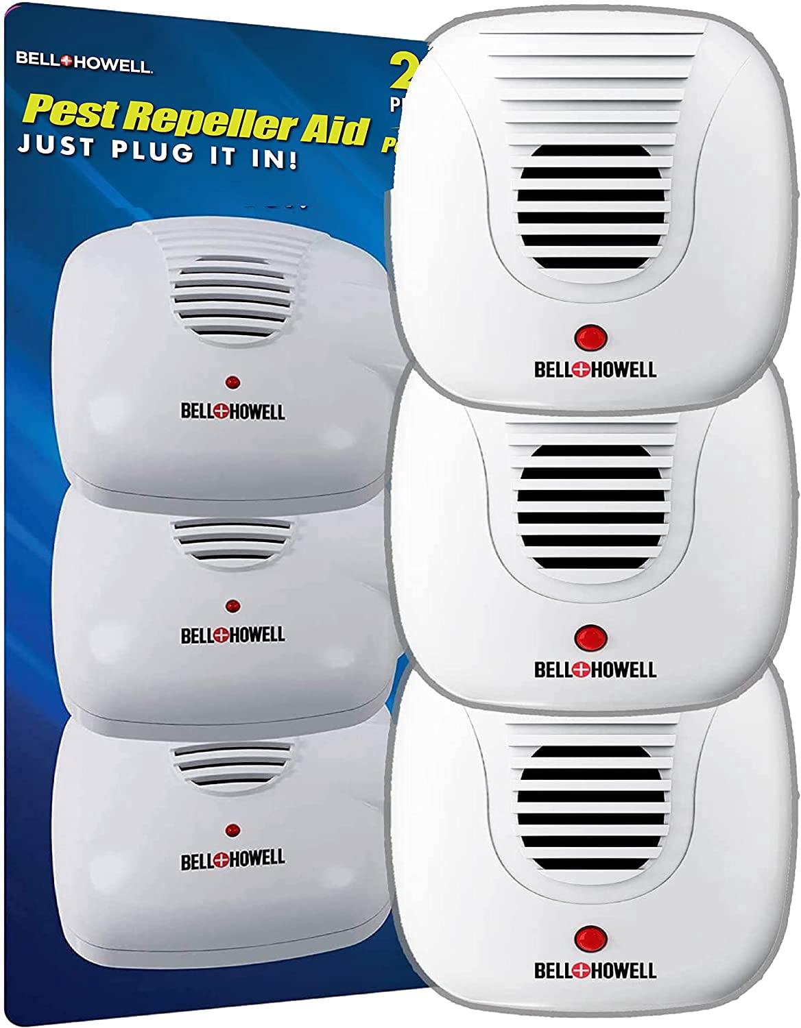 Bell + Howell Ultrasonic Pest ler Home Kit (Pack of 3), Ultrasonic Pest ler, Pest lent for Home, Bedroom, Office, Kitchen, War, Hotel, Safe for Human and Pet