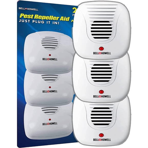 Bell + Howell Ultrasonic Pest ler Home Kit (Pack of 3), Ultrasonic Pest ler, Pest lent for Home, Bedroom, Office, Kitchen, Warehouse, Hotel, Safe for Human and Pet