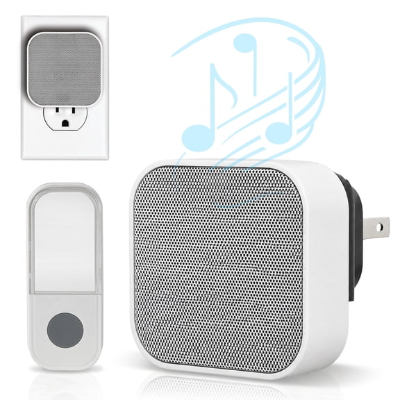 Bell + Howell Wireless Doorbell, White, 1 Button & 2 Plug-In Receivers, 36 Melodies, 500 Ft Range