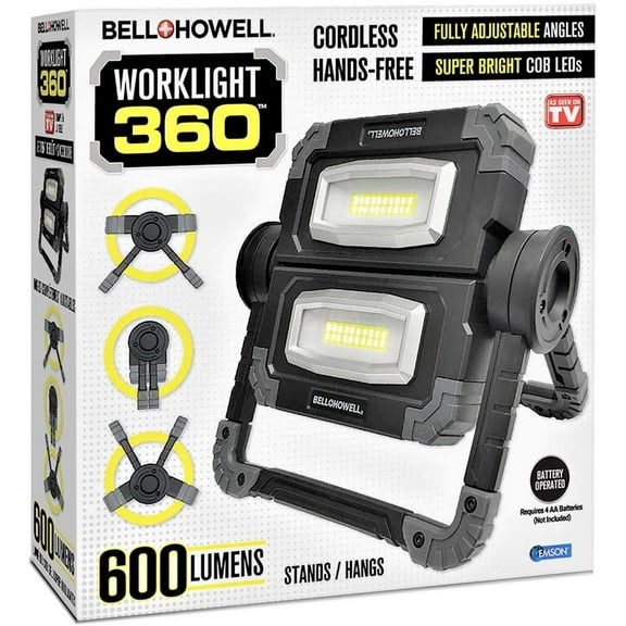 Bell + Howell Worklight 360 LED Portable Task Light - Waterproof, Dual Lighting, Heavy-Duty