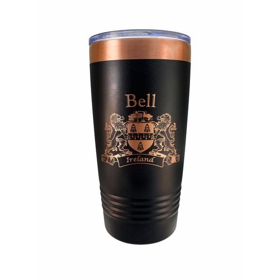 Bell Irish Coat of Arms Black Travel Mug