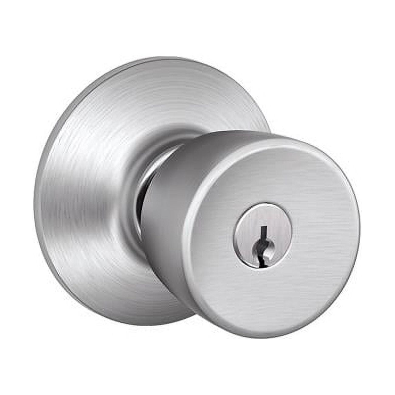 Bell Knob Keyed Entry - Satin Chrome