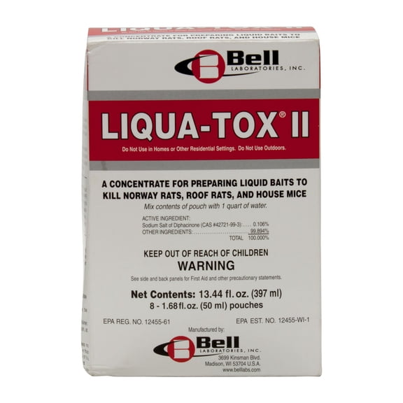 Bell Labs Liqua-Tox II (1.7oz Packet, 8 Packets per Pouch, 4 Pouches per Case) Full Case