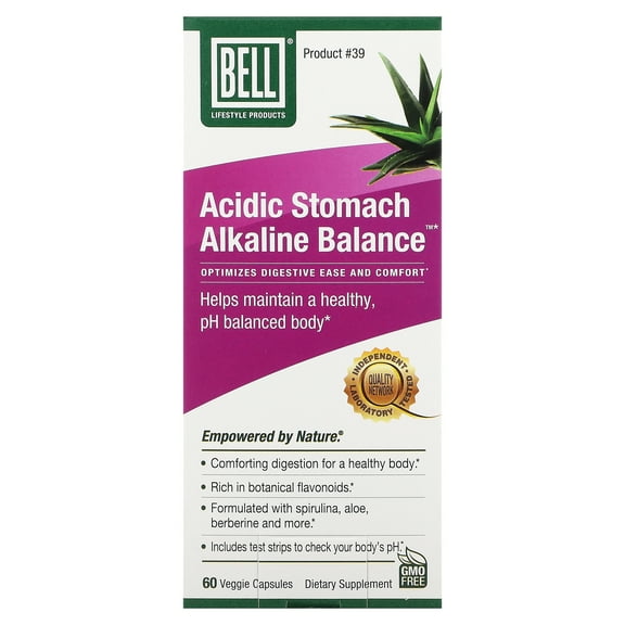 Bell Lifestyle Acidic Stomach Alkaline Balance, 60 Veggie Capsules