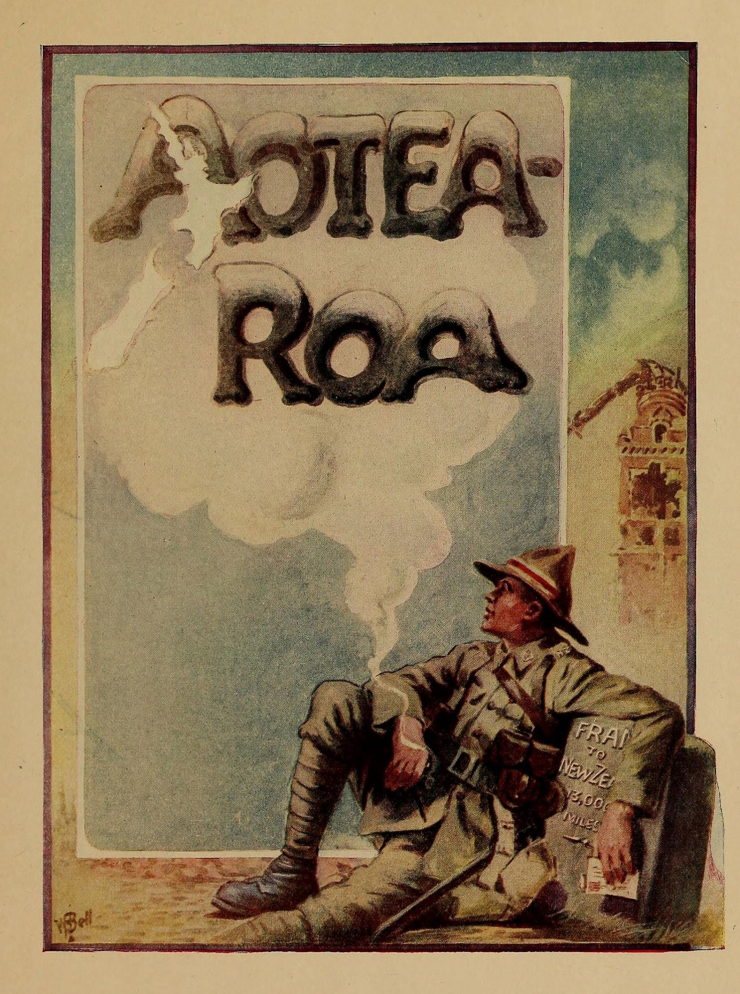 Bell- New Zealand at the Front 1917 Aotearoa (New Zealand) Canvas Art - (18 x 24)
