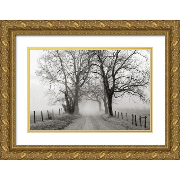 Bell, Nicholas 14x11 Gold Ornate Wood Framed with Double Matting Museum Art Print Titled - Sparks Lane, Late Autumn