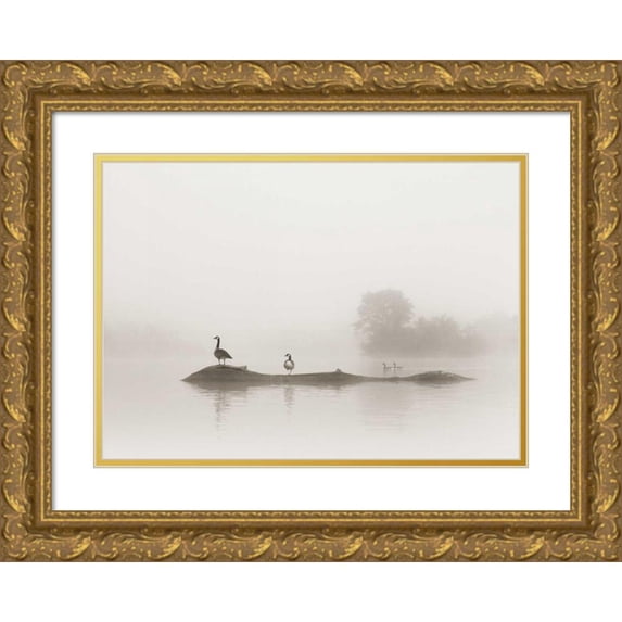 Bell, Nicholas 18x14 Gold Ornate Wood Framed with Double Matting Museum Art Print Titled - Melton Lake