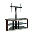 thumbnail image 1 of Bell'O TRIPLE PLAY TPC2133 - Stand (swivel wall mount, mounting pole) - for flat panel / AV equipment - wood, nickel, tempered glass - dark espresso - screen size: up to 60", 1 of 4