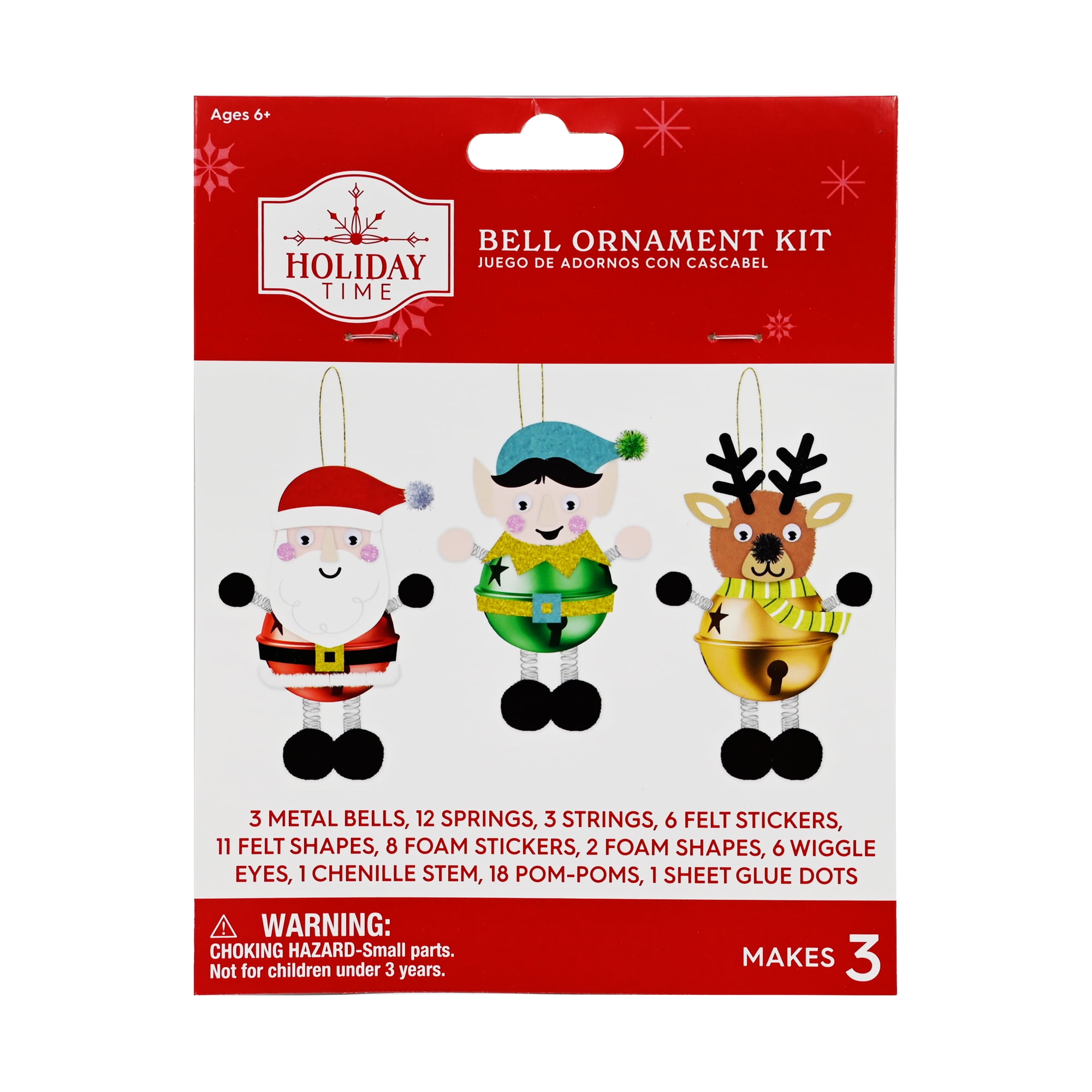 Bell Ornament Kit, Makes 3 0.2oz, by Holiday Time