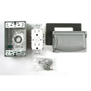 Bell Outdoor 5874-5S 15A 120V Gray Weatherproof GFCI Outdoor Outlet Kit
