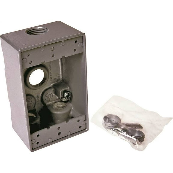 Bell Outdoor Weatherproof Box,1Gang,4Inlet, Alum 5321-0