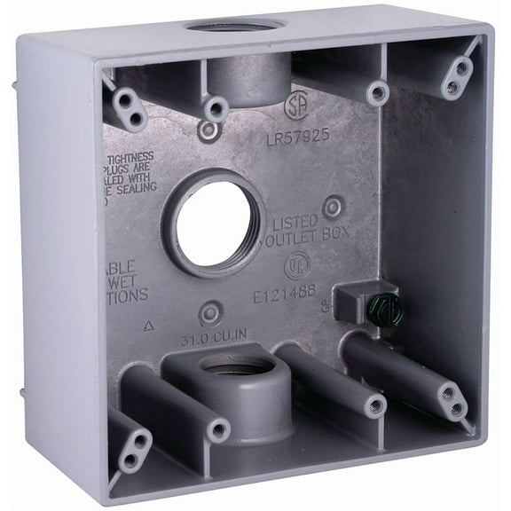 Bell Outdoor Weatherproof Box,2Gang,3Inlet 5341-0