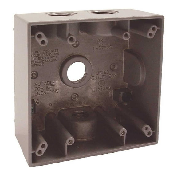 Bell Outdoor Weatherproof Box,2Gang,4Inlet 5335-0