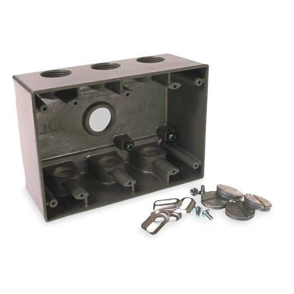 Bell Outdoor Weatherproof Box,3/4 in Hub,7 Inlets 5390-0