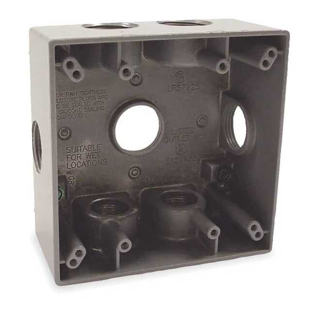 Bell Outdoor Weatherproof Box,7 Inlets,Aluminum 5346-0