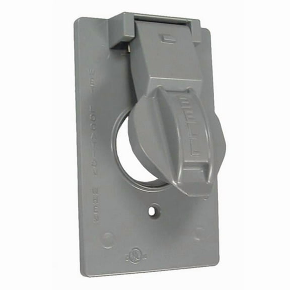 RACO Outdoor Outlet Cover Weatherproof Die-Cast Zinc - Gray - 1 Gang, Model 5155-0