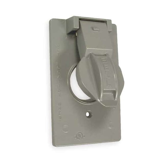 RACO Outdoor Outlet Cover Weatherproof Die-Cast Zinc - Gray - 1 Gang, Model 5155-0
