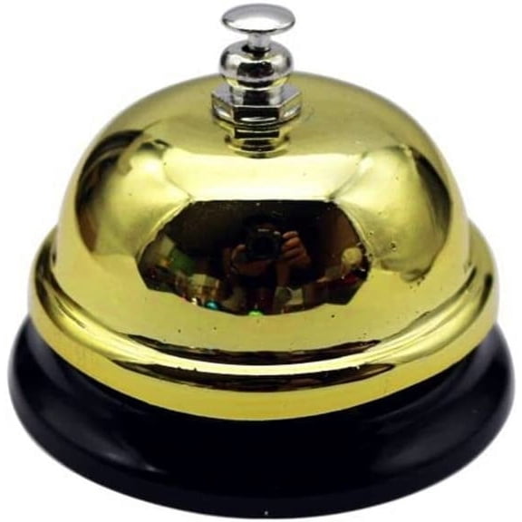 Bell Party Supplies Multi-Color Summoning Bell Call Bell Desk Dining Bell Table Counter Reception Festival Bells(Gold)