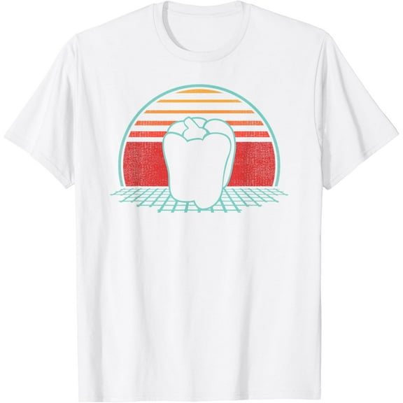Bell Pepper Retro Vintage 80s Style Gift T-Shirt100% cotton