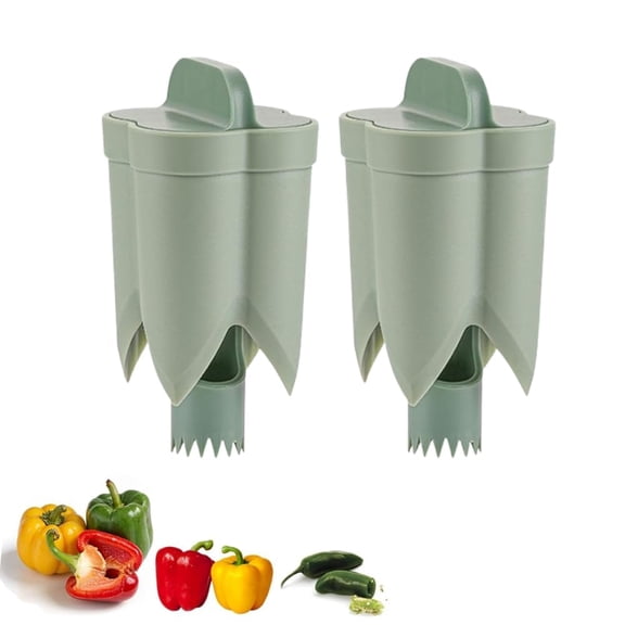 Bell Pepper Seed Corer Remover, 2 in 1 Bell Pepper Cutter Pepper Porer Seed Remover Tool, Pepper Deseeder Bell Pepper Corer Tool Pepper Cutter for Vegetables Kitchen Gadget