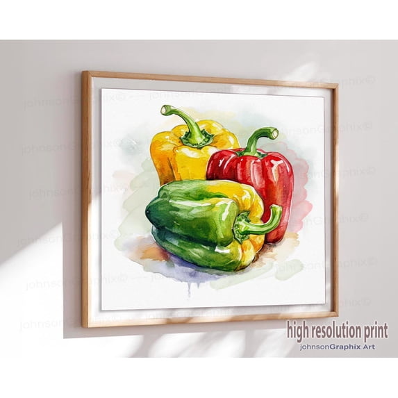 Bell Peppers Print: Country Kitchen Wall Art Unframed Paper Print ...