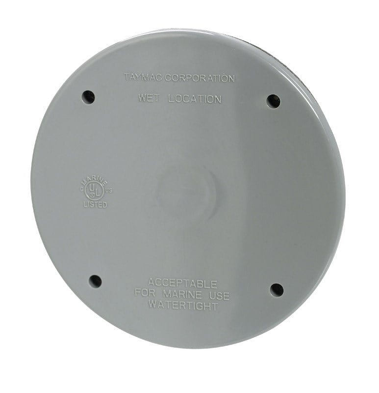 Taymac Plastic Weatherproof Outdoor Box Cover Round - Gray - 1 Pack, 4 ...