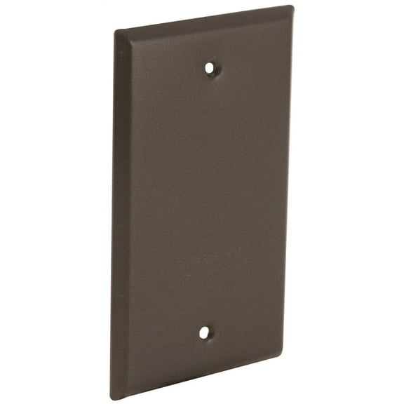 Bell Single Gang Rectangular Die-Cast Metal Bronze Blank Outdoor Box Cover