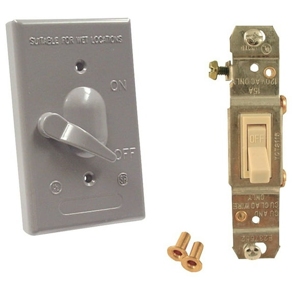 Hubbell Outdoor Switch Cover Weatherproof Vertical Mount - Single Pole, Gray