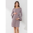 thumbnail image 1 of Bell Sleeve Maternity Tie-Waist Knit Dress, 1 of 3