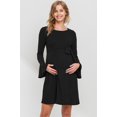 thumbnail image 1 of Bell Sleeve Maternity Tie-Waist Knit Dress, 1 of 3