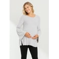 thumbnail image 1 of Bell Sleeve Round Neck Maternity Knit Top, 1 of 3