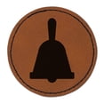 thumbnail image 1 of Bell Solid 2.5" Faux Leather Round Engraved Iron-On Patch - Brown, 1 of 6