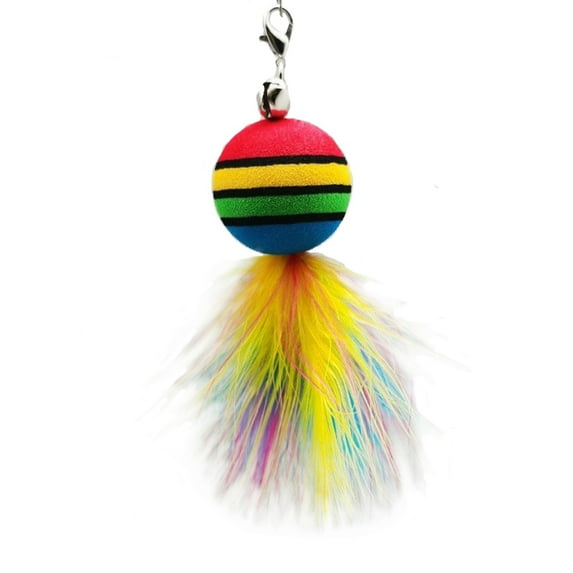 Bell Sound Cat Toy Cat Teaser Replacement Head For Cat Teaser Funny Bright Colors Interactive Puzzle Super Soft Fabric #4