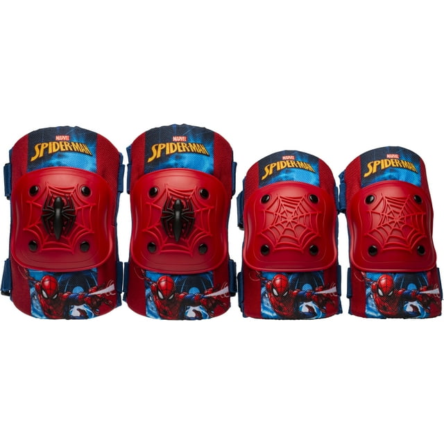 Bell Spiderman Elbow & Knee Pad Set with Bike Bell Value Pack