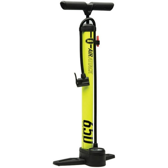Bell Sports Air Attack 650 Floor Pump with Gauge, Yellow/Black