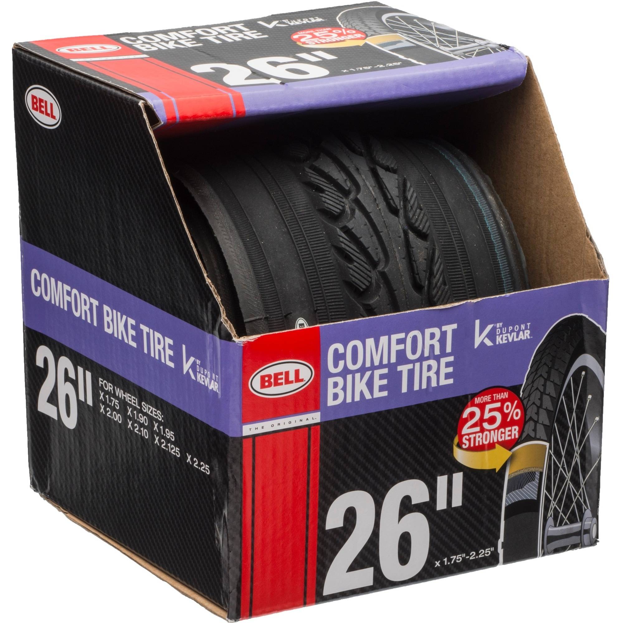 Bell Sports Comfort Glide Road Bike Tire with Kevlar, 26" x 1.75", Black - image 1 of 5