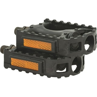 Bike Pedals Blocks W/Rubber Band Orange/Black.