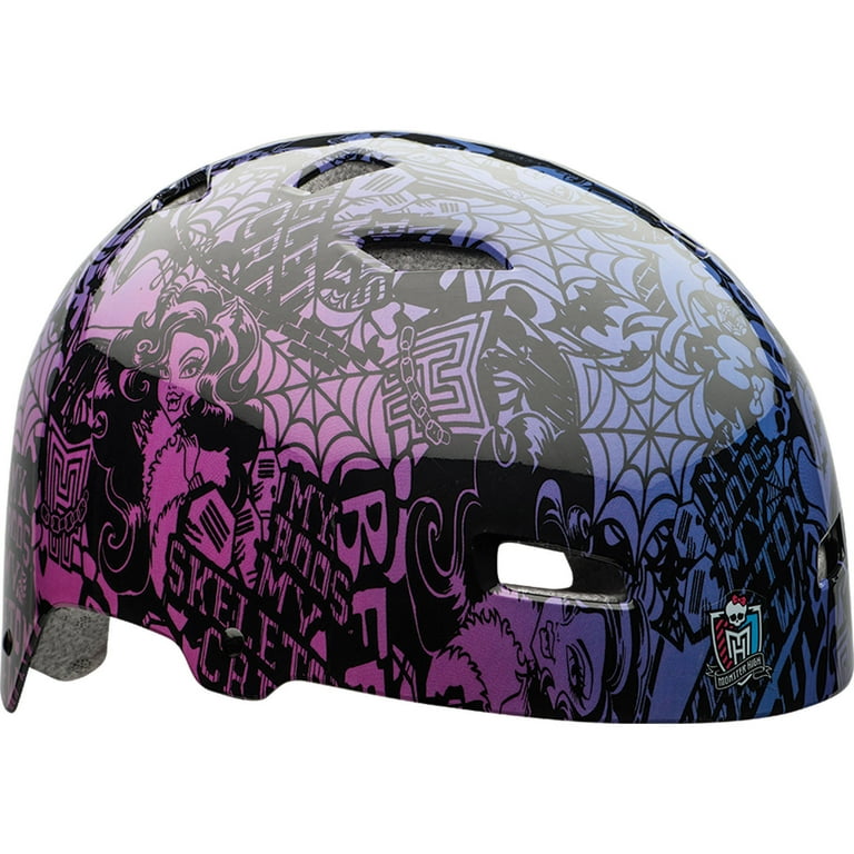 Bell Sports Monster High Youth Bike Skate Helmet, Black/Purple
