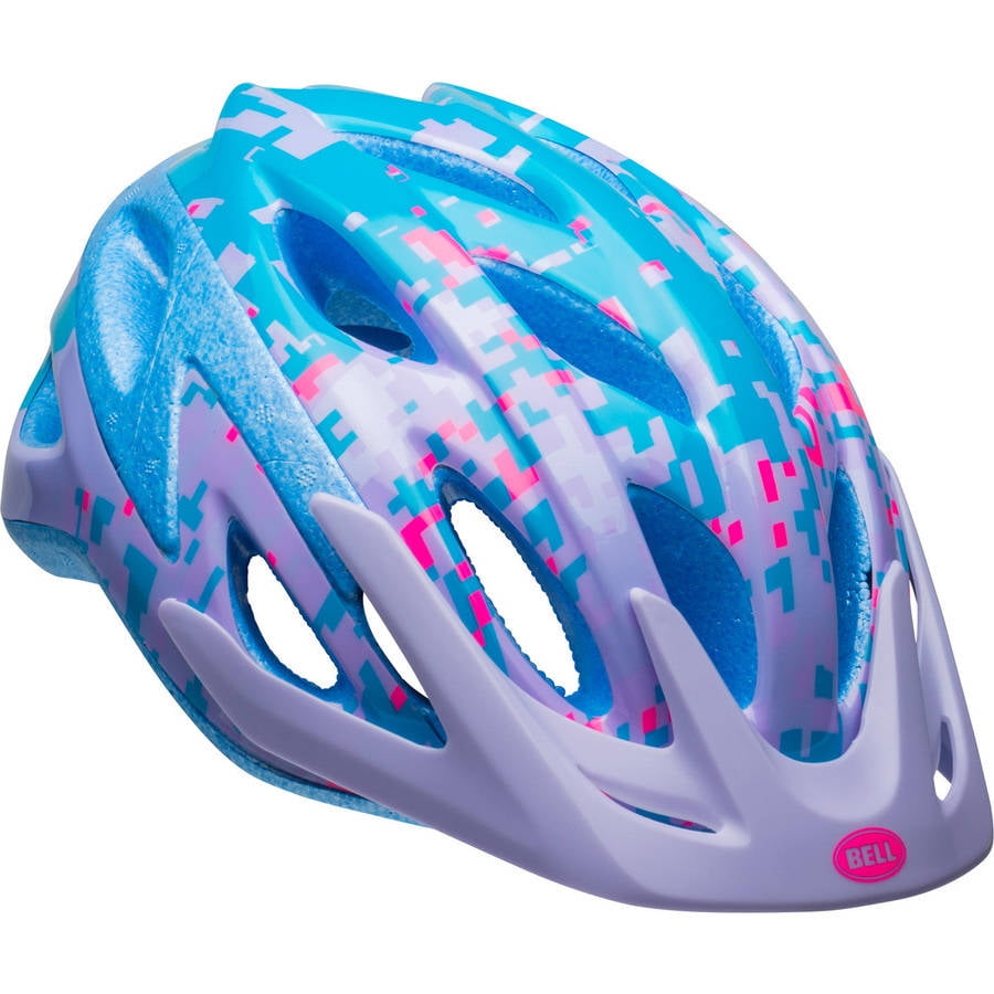 Bell Sports Peak Pink Pixels Girls Youth Helmet, Blue/Purple