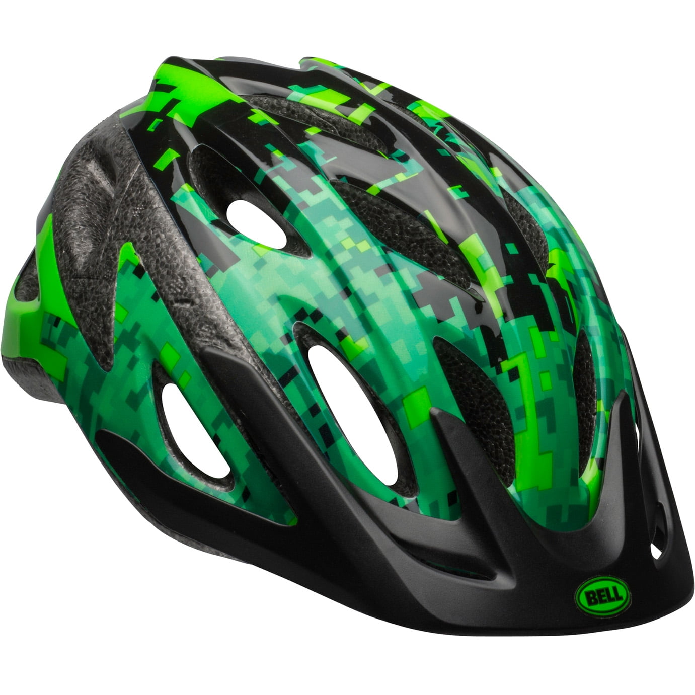bell sports child's bike helmet Bell Sports Peak Pixels Youth Bike Helmet Green