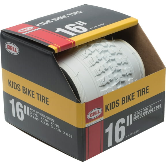 Bell Sports Standard Kids Bike Tire, 16" x 1.75-2.25", White