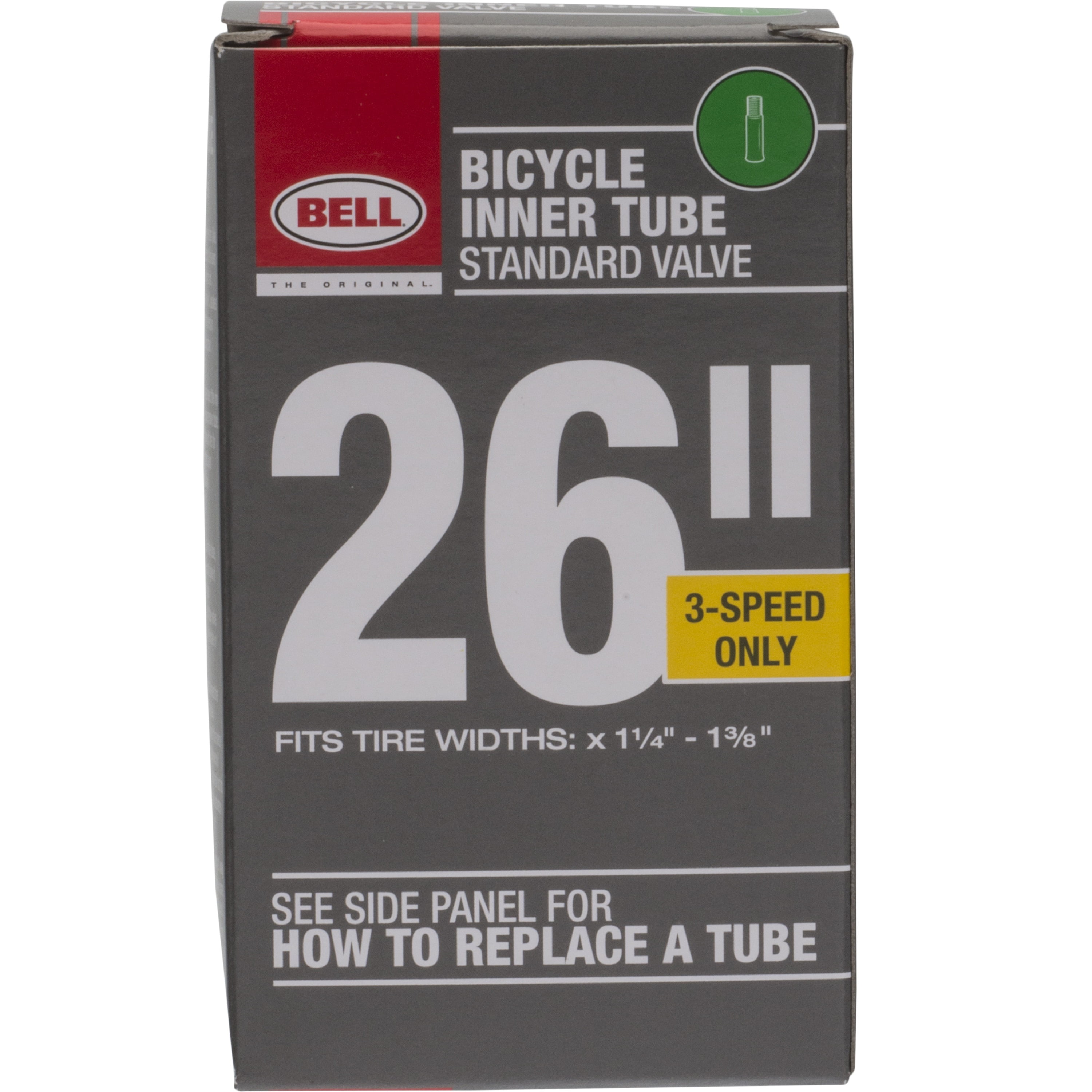Bell Sports Standard Schrader Replacement Bicycle Inner Tube 26 x 1.375